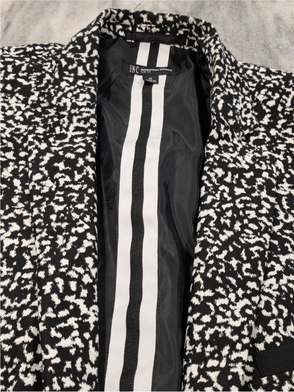 INC International Concepts Morse (Black & White) Sport Coat Blazer SLIM XL 44 46
